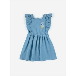 Overview image: Bobo Choses Pelican denim ruffle dress