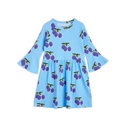 Overview image: Mini Rodini Plum trumpet sleeve dress
